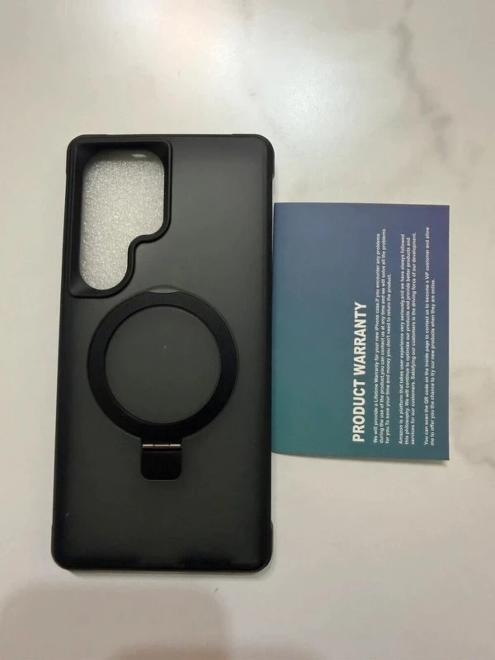Samsung Galaxy S25 Ultra Case - Black Magnetic Case with Built-in Ring Stand